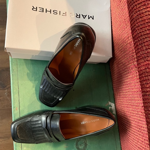 Marc Fisher Hamid’s Block Heel Square Toe Dress Loafers Size 10 - Picture 2 of 3